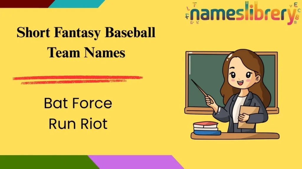 Short Fantasy Baseball Team Names