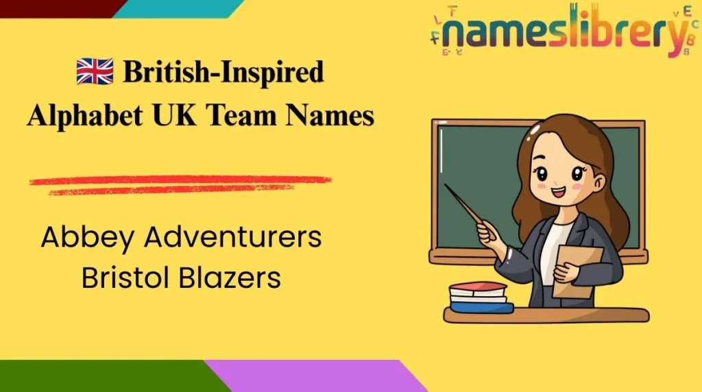 🇬🇧 British-Inspired Alphabet UK Team Names